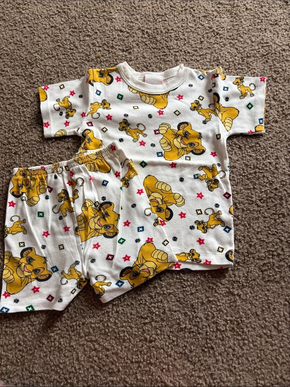 B51 Vintage 90s Lion King Simba 2pc PJs Disney Single Stitch Size, 6Y